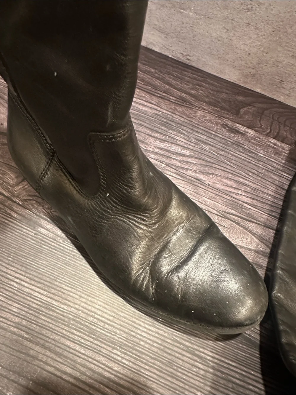 Carlos by Carlos Santana Black Lace-Up Mid-Calf Leather Boots